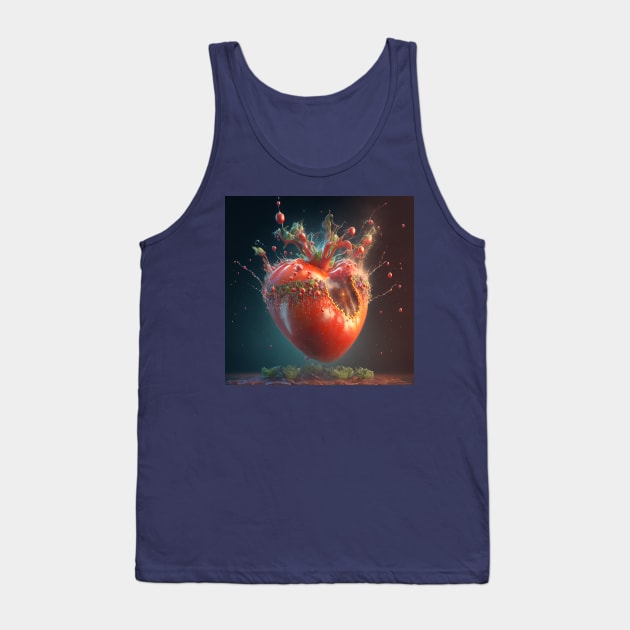 Tomato volcano erupting heart Tank Top by AiArtPerceived